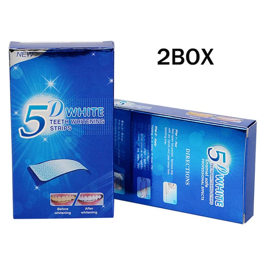 D Whitening Gel Strips — Professional Stain Removal Teeth Bleaching Kit 14 Pairs