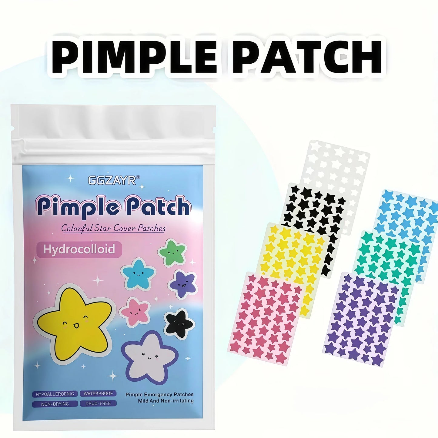 7-Color Star Pimple Patches — Invisible Hydrocolloid Acne Dots for Gentle Skincare - 280/1120/1680Pcs