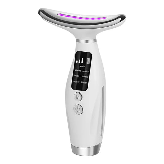 7-Color LED Face & Neck Lifting Device — Vibration Massage for Neck Lines & Skin Tightening