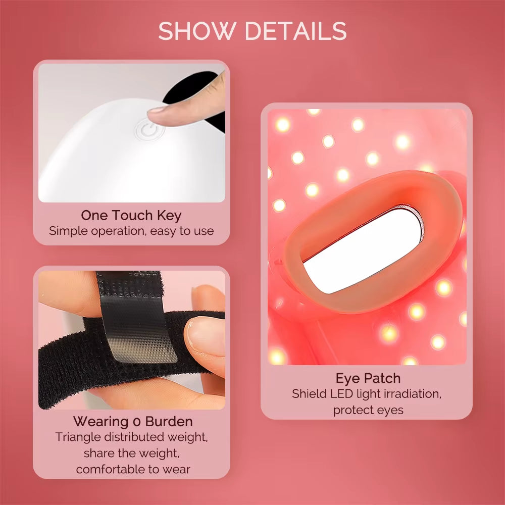 7-Color LED Light Therapy Mask — Rechargeable Face & Neck Skin Lifting Tool