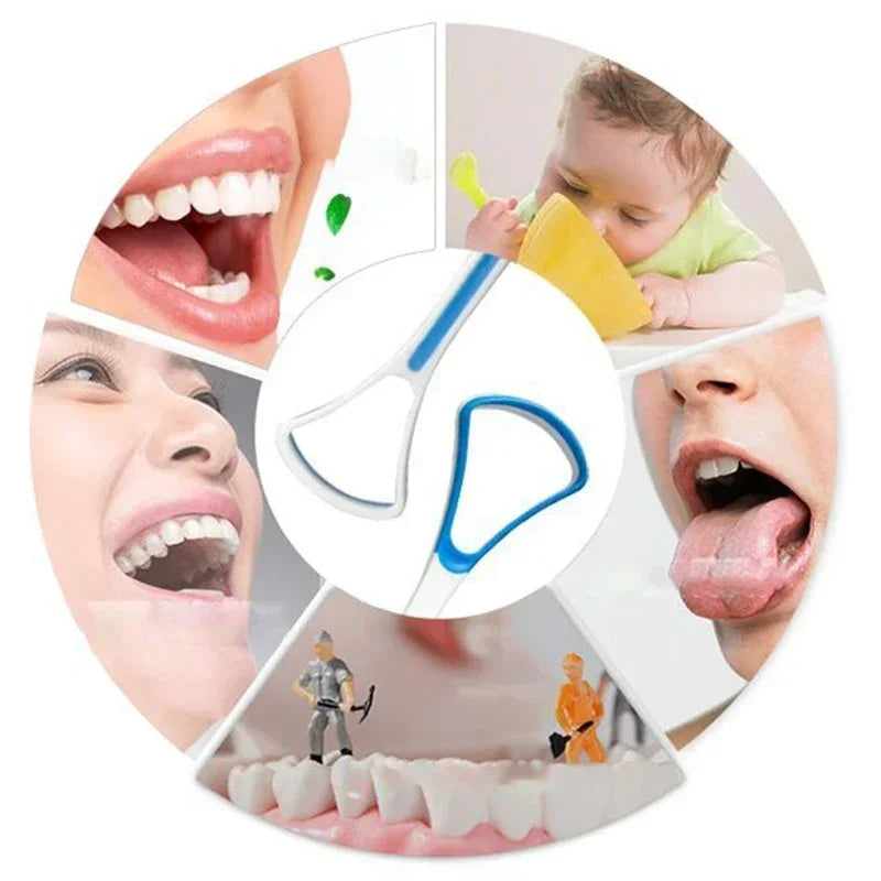 Tongue Scraper for Adults & Kids — Fresh Breath Brush Bad Breath Eliminator Oral Care