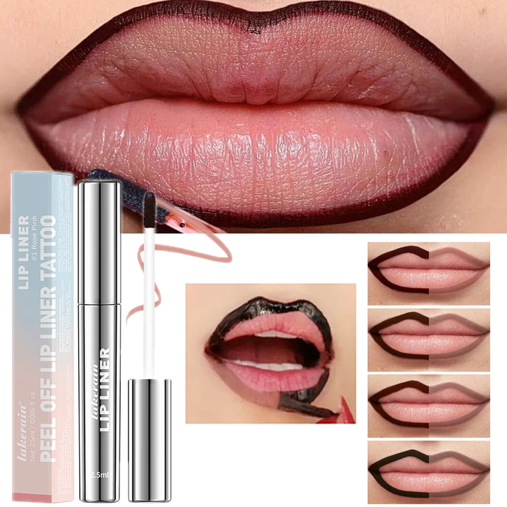Waterproof Peel-Off Lip Tint — Long-Lasting Matte Lip Stain & Contour Liner