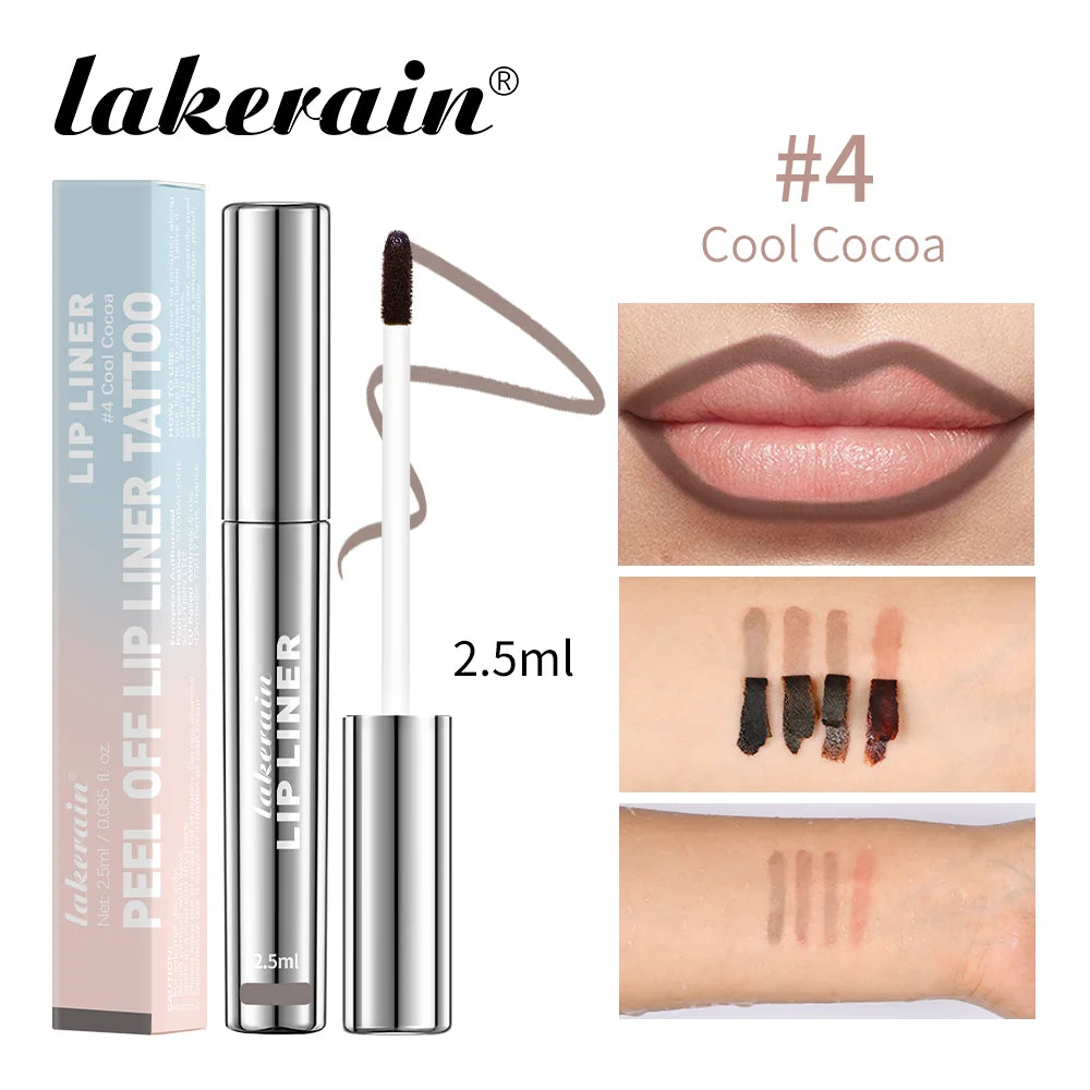 Waterproof Peel-Off Lip Tint — Long-Lasting Matte Lip Stain & Contour Liner