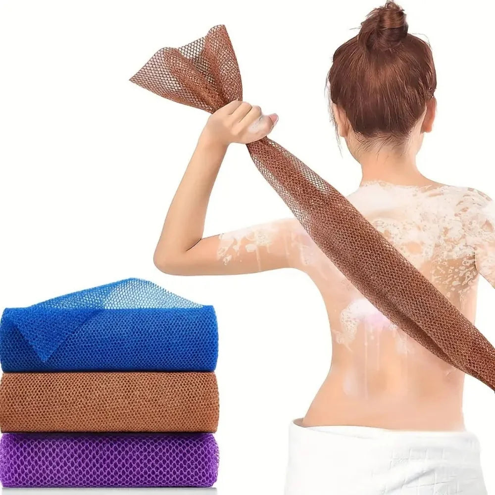 African Exfoliating Net Sponge – Long Back Scrubber Bath Towel for Deep Exfoliation & Smooth Skin