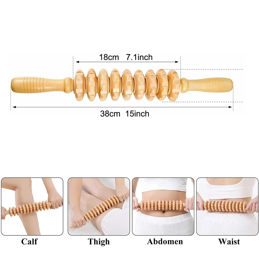 Wood Therapy Massage Tool — Fascia Body Sculpting Muscle Pain Relief Massage Device