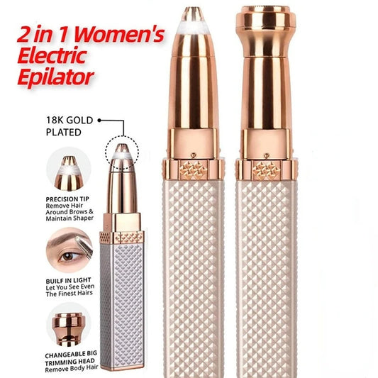 Electric Facial & Body Hair Remover for Women – Painless Eyebrow, Bikini & Facial Trimmer Epilator Shaver