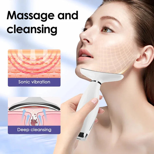 7-Color LED Face & Neck Lifting Device — Vibration Massage for Neck Lines & Skin Tightening