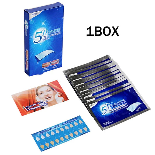 D Whitening Gel Strips — Professional Stain Removal Teeth Bleaching Kit 14 Pairs
