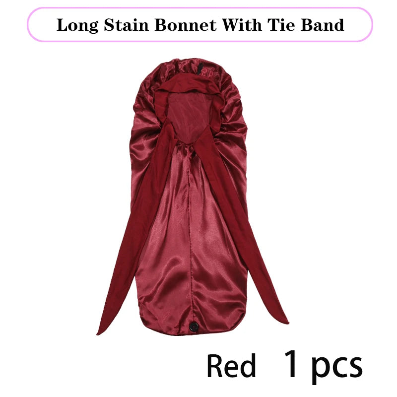 Extra Large Satin Bonnet for Sleeping – Soft Silky Hair Cap with Tie for Curly & Natural Hair