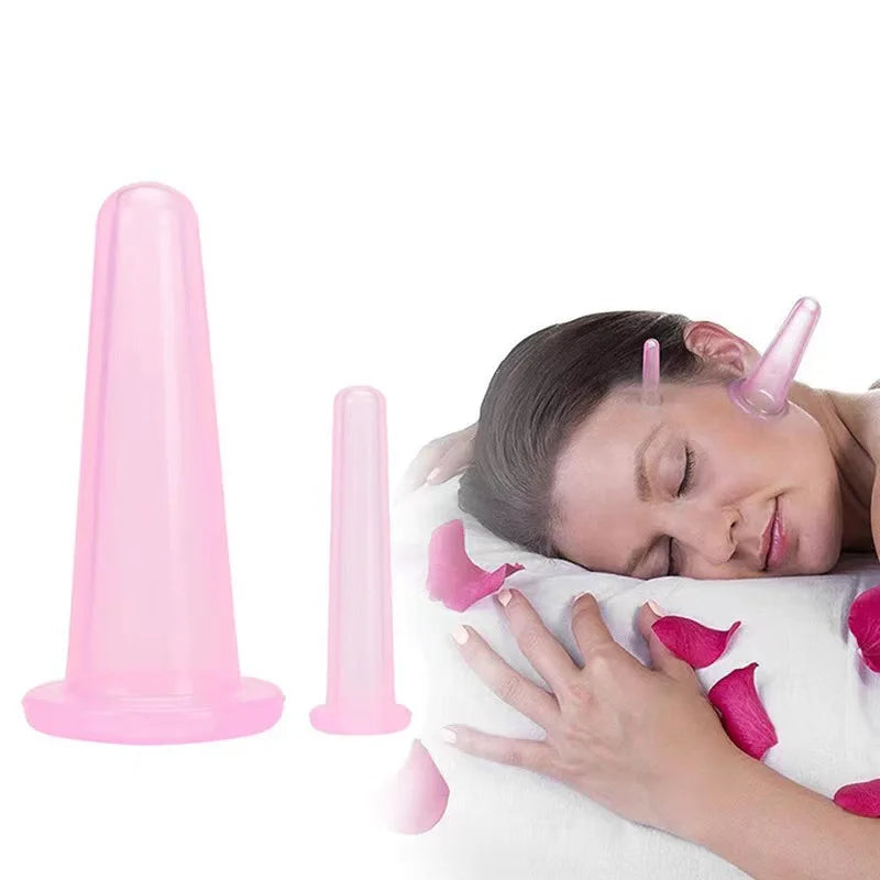 Vacuum Cupping Massage Jars — Silicone Anti Cellulite Face Neck Lift Gua Sha Wrinkle