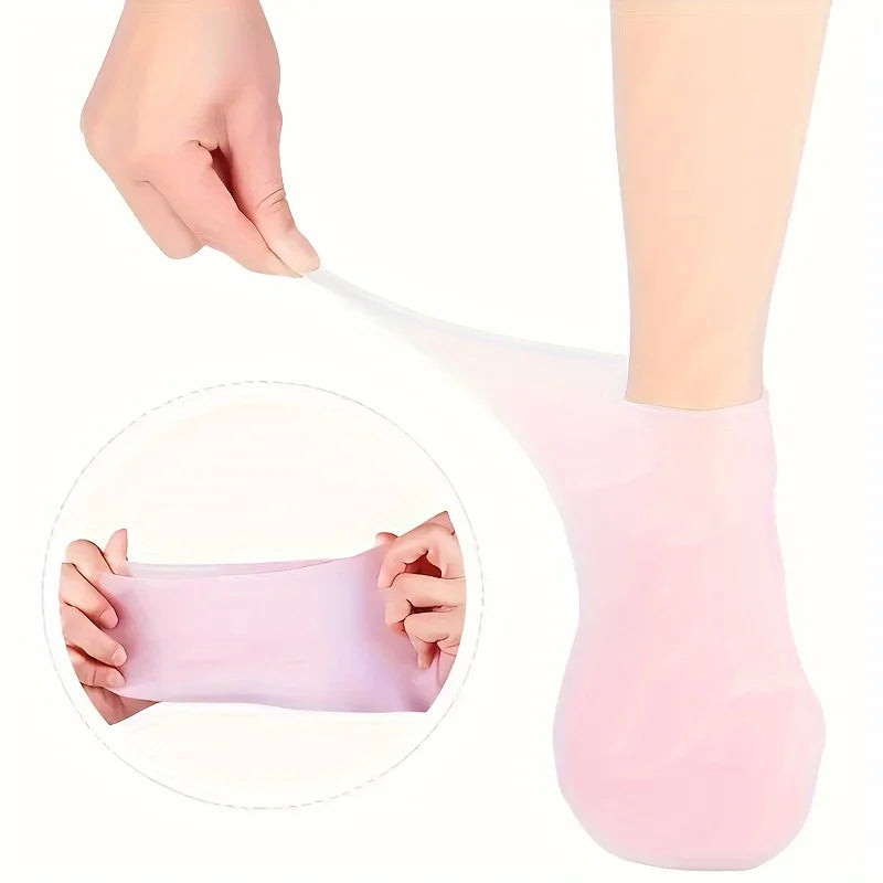 Silicone Moisturizing Heel Socks – Exfoliating Foot Care for Dry, Cracked Heels