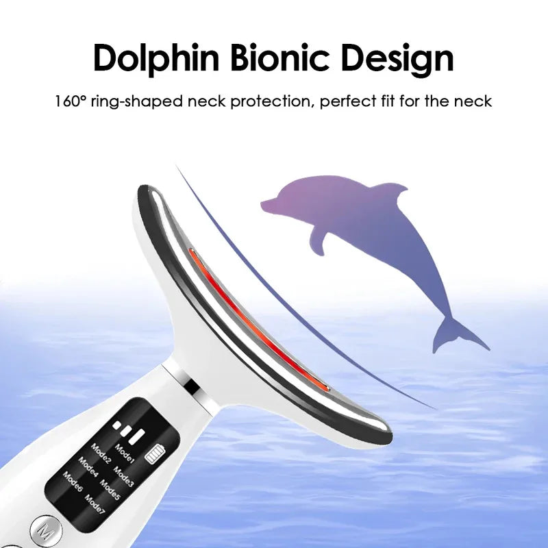 7-Color LED Face & Neck Lifting Device — Vibration Massage for Neck Lines & Skin Tightening