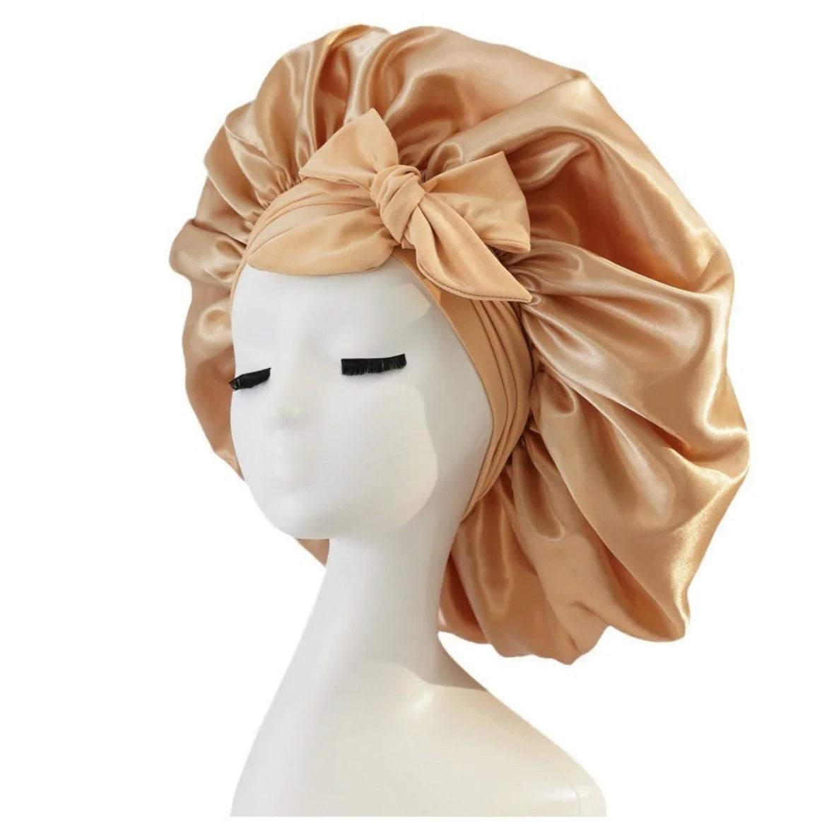 Satin Silk Bonnet for Sleeping – Adjustable Tie Band Hair Bonnet for Women & Men