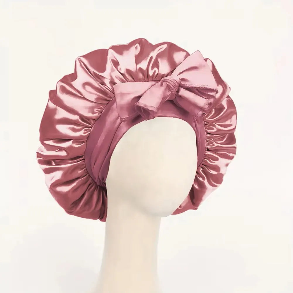 Satin Silk Bonnet for Sleeping – Adjustable Tie Band Hair Bonnet for Women & Men