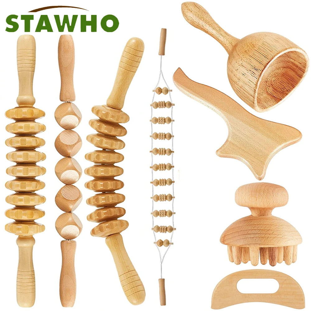 Wood Therapy Massage Tool — Fascia Body Sculpting Muscle Pain Relief Massage Device