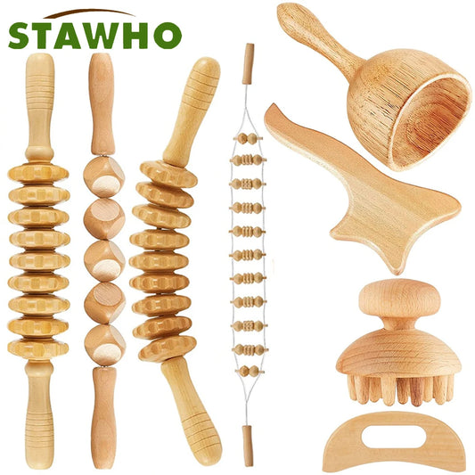 Wood Therapy Massage Tool — Fascia Body Sculpting Muscle Pain Relief Massage Device