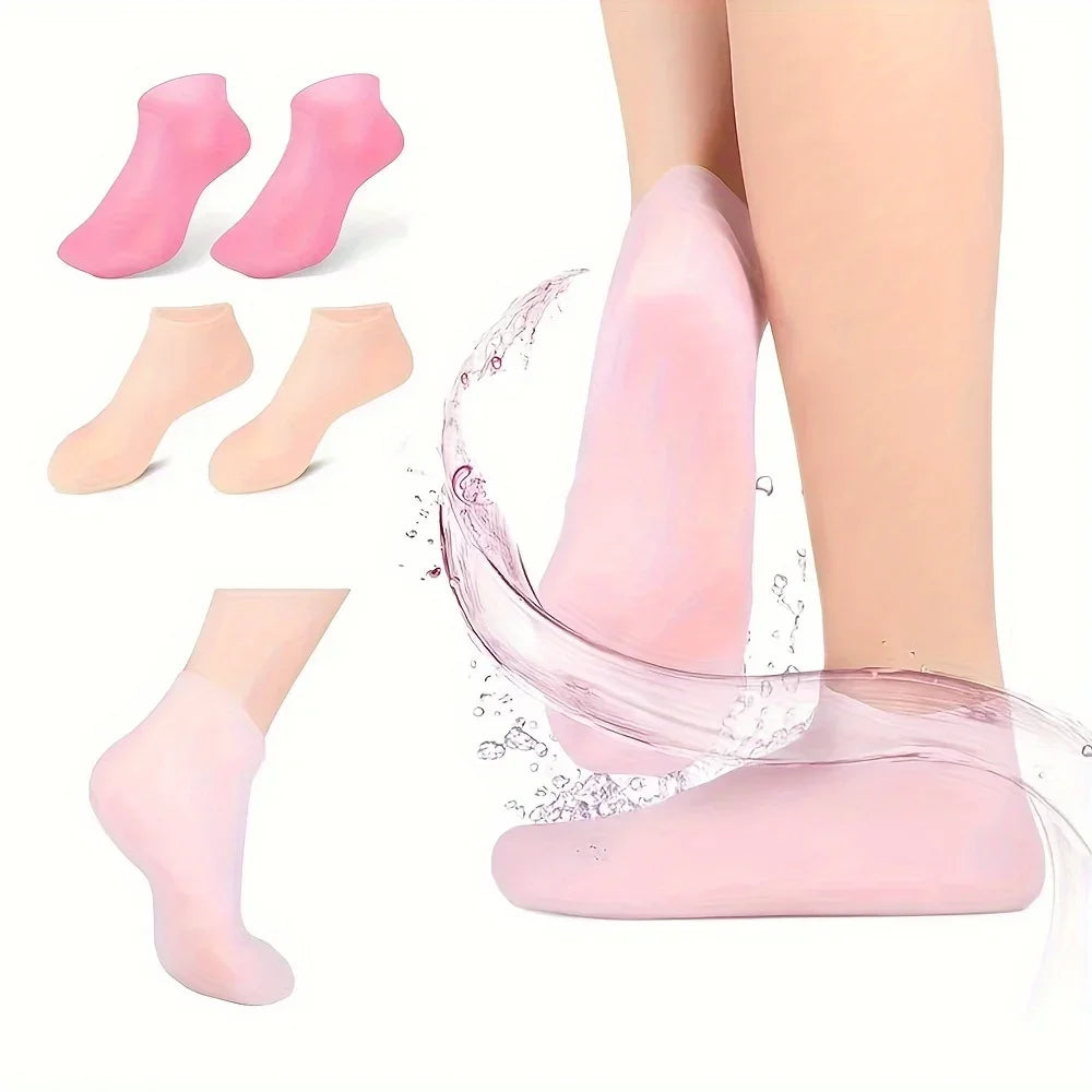 Silicone Moisturizing Heel Socks – Exfoliating Foot Care for Dry, Cracked Heels