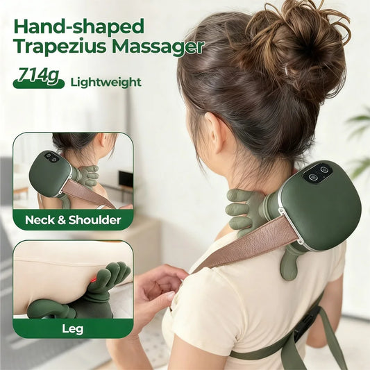 Wireless Neck Massager Shawl — 4D Bionic Finger Shiatsu Kneading Cervical Pain Relief