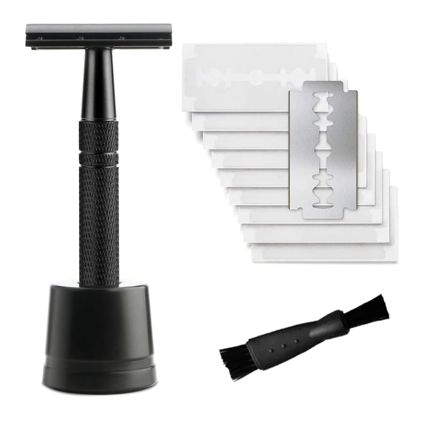 Women's Safety Razor Set — Double Edge Single Blade Reusable + 10 Blades Travel Kit