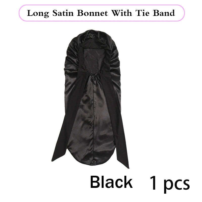 Extra Large Satin Bonnet for Sleeping – Soft Silky Hair Cap with Tie for Curly & Natural Hair