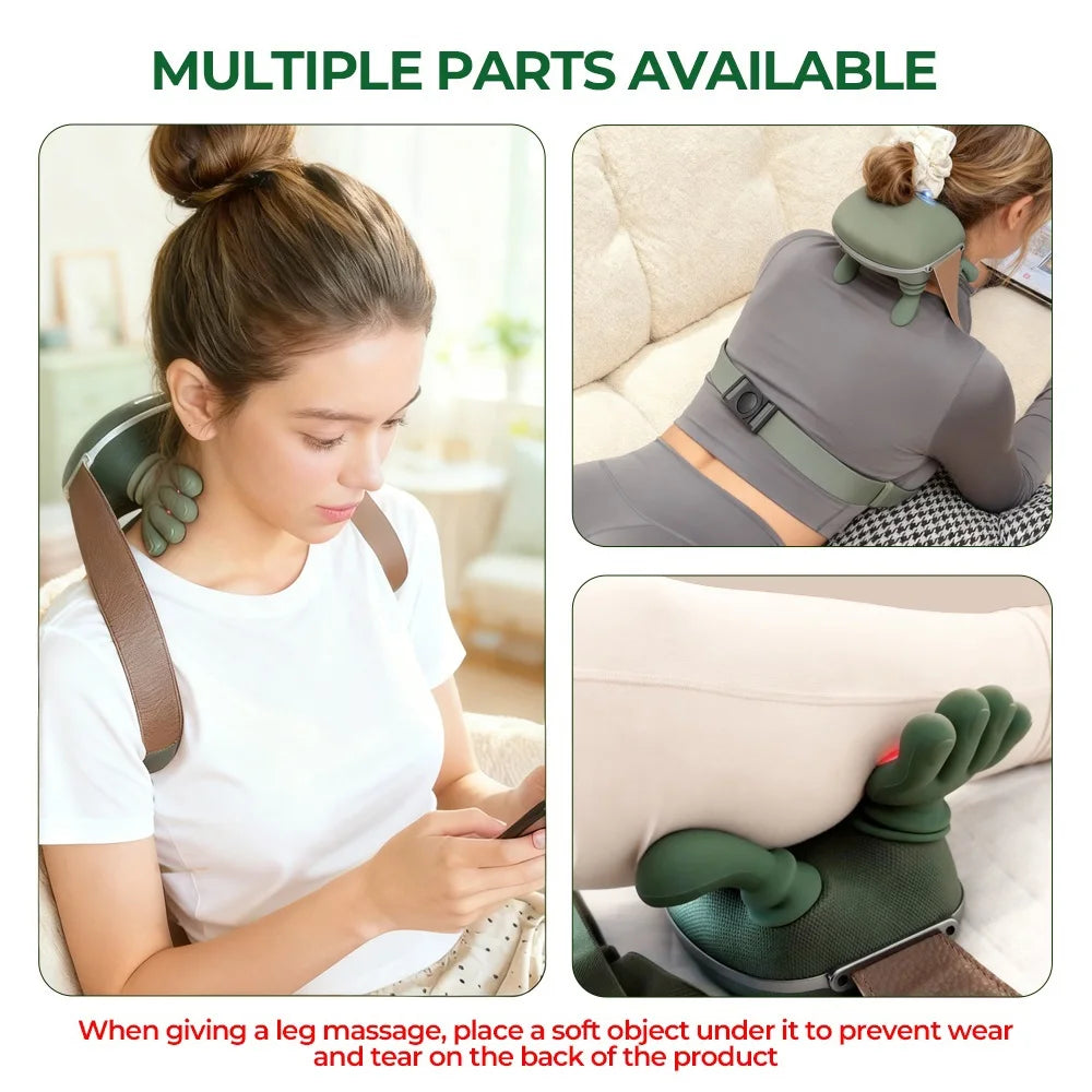 Wireless Neck Massager Shawl — 4D Bionic Finger Shiatsu Kneading Cervical Pain Relief