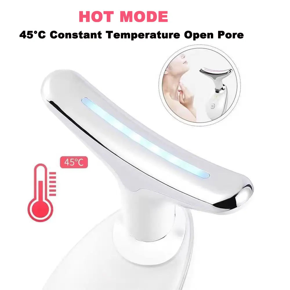3 Colors/7 Colors Face Neck Massager Facial Lift Three Light Modes Electric Skin Tightening Device LED Beauty Instrument