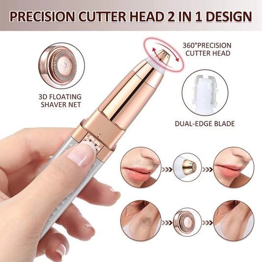 Electric Facial & Body Hair Remover for Women – Painless Eyebrow, Bikini & Facial Trimmer Epilator Shaver