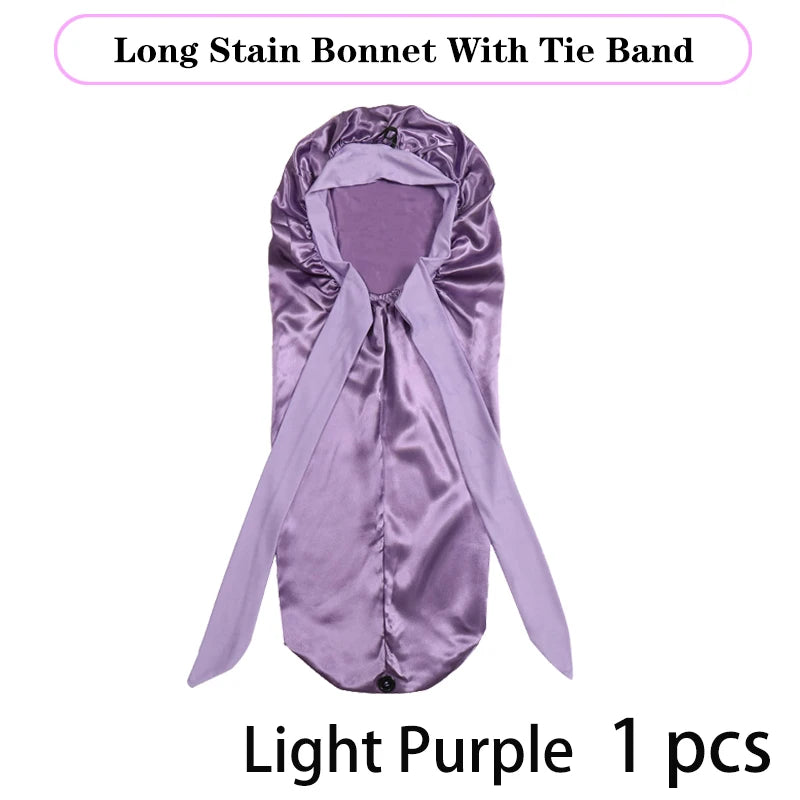 Extra Large Satin Bonnet for Sleeping – Soft Silky Hair Cap with Tie for Curly & Natural Hair