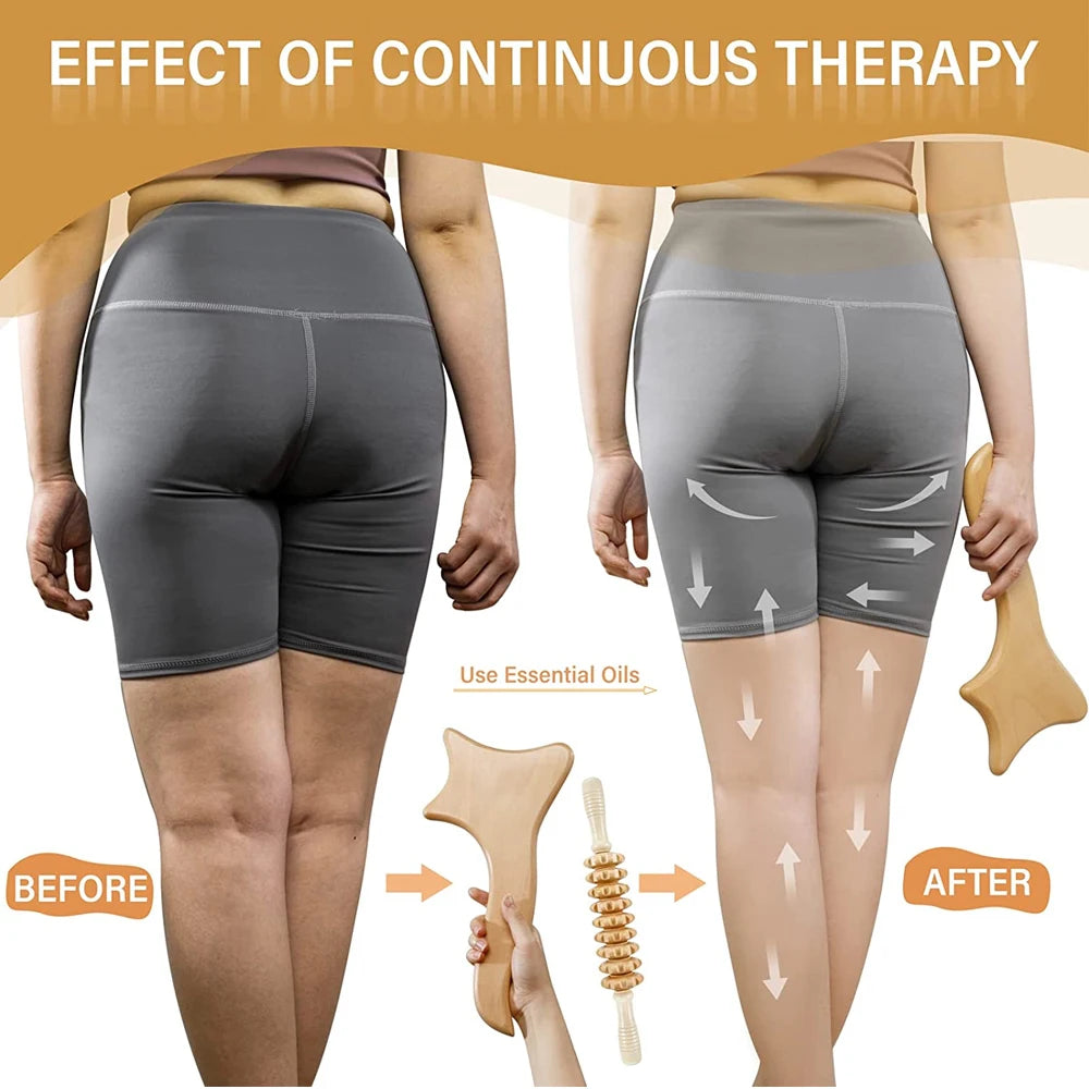 Wood Therapy Massage Tool — Fascia Body Sculpting Muscle Pain Relief Massage Device