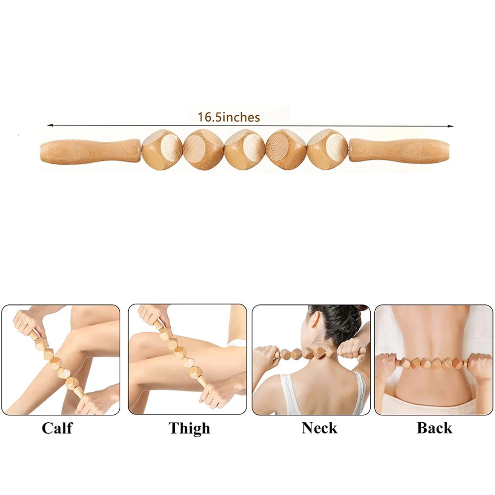 Wood Therapy Massage Tool — Fascia Body Sculpting Muscle Pain Relief Massage Device