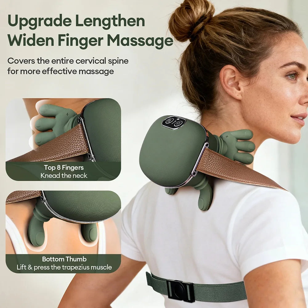 Wireless Neck Massager Shawl — 4D Bionic Finger Shiatsu Kneading Cervical Pain Relief