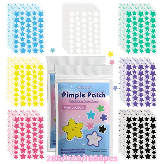 7-Color Star Pimple Patches — Invisible Hydrocolloid Acne Dots for Gentle Skincare - 280/1120/1680Pcs