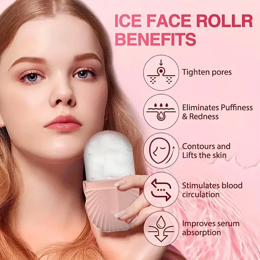 Stainless Steel Ice Face Roller & Gua Sha Set – Reusable Facial Lifting & Contouring Beauty Tool