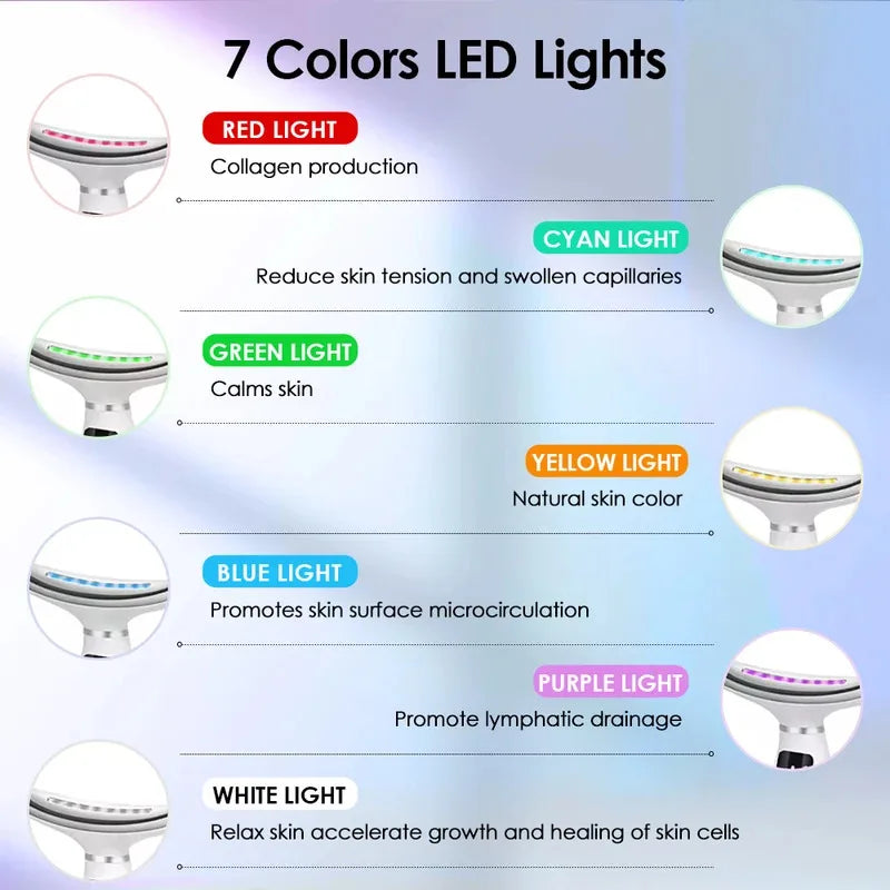 7-Color LED Face & Neck Lifting Device — Vibration Massage for Neck Lines & Skin Tightening