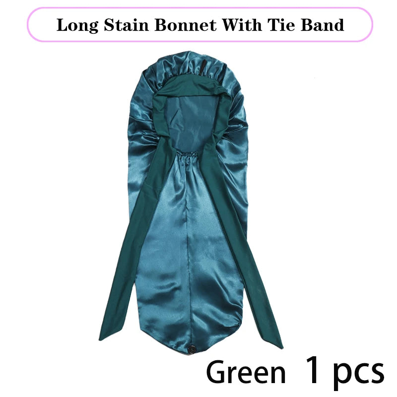 Extra Large Satin Bonnet for Sleeping – Soft Silky Hair Cap with Tie for Curly & Natural Hair