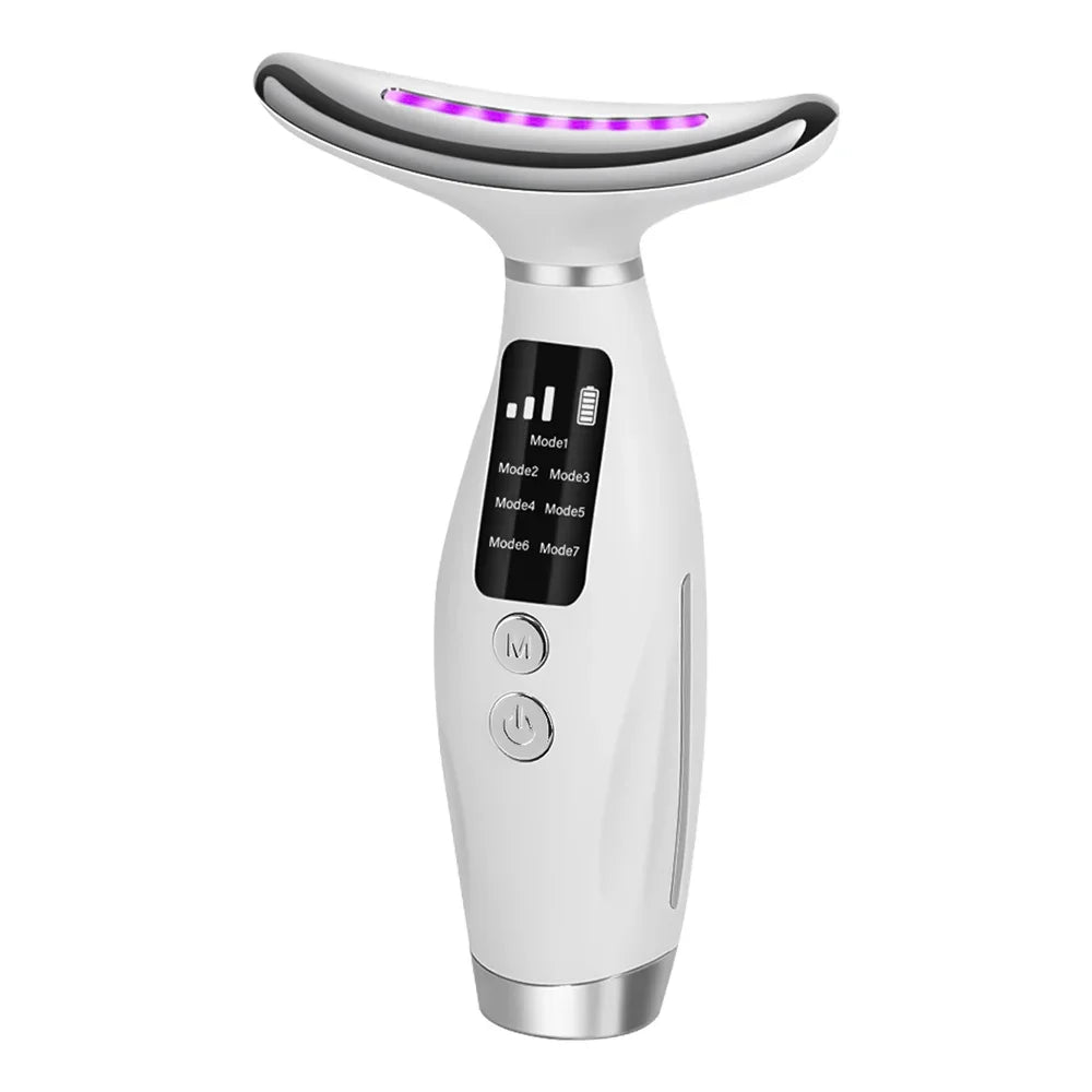 7-Color LED Face & Neck Lifting Device — Vibration Massage for Neck Lines & Skin Tightening