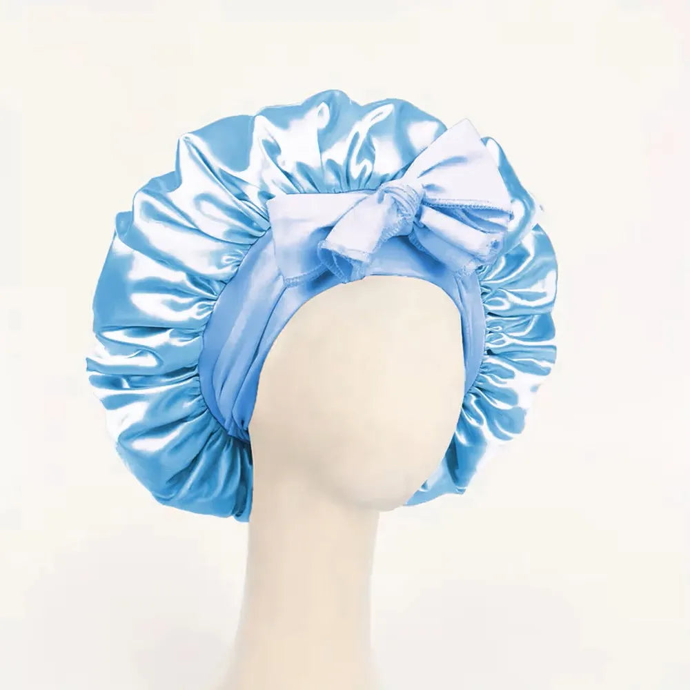 Satin Silk Bonnet for Sleeping – Adjustable Tie Band Hair Bonnet for Women & Men