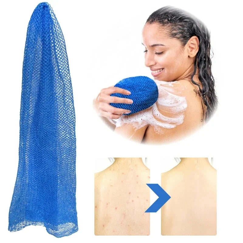 African Exfoliating Net Sponge – Long Back Scrubber Bath Towel for Deep Exfoliation & Smooth Skin