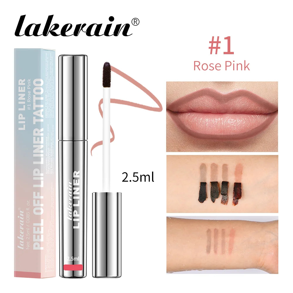 Waterproof Peel-Off Lip Tint — Long-Lasting Matte Lip Stain & Contour Liner