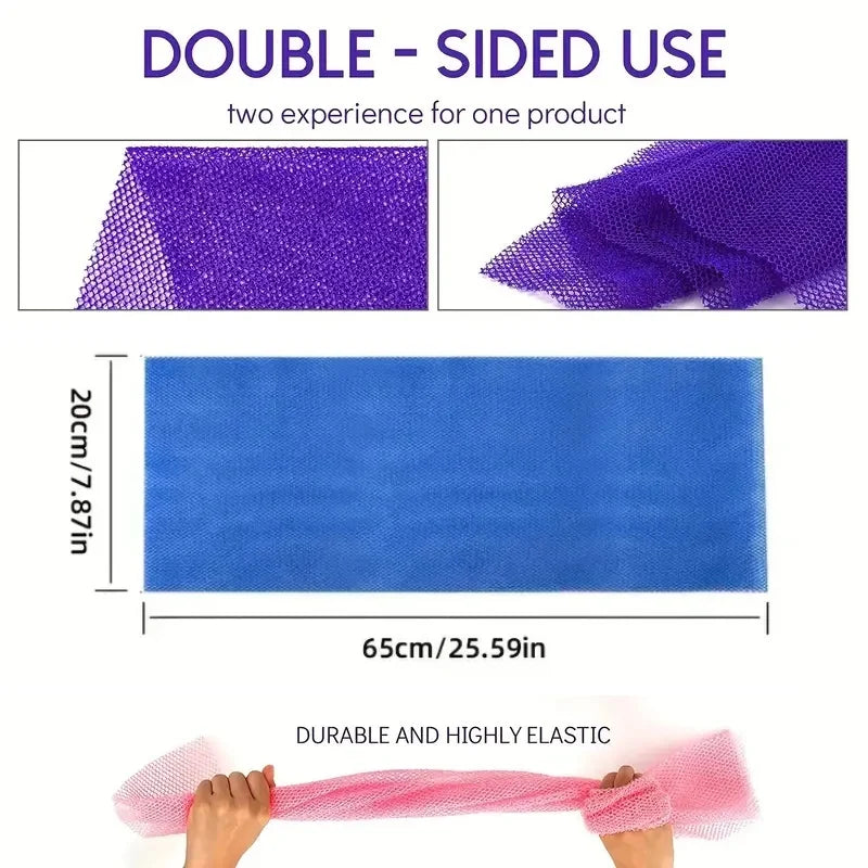 African Exfoliating Net Sponge – Long Back Scrubber Bath Towel for Deep Exfoliation & Smooth Skin