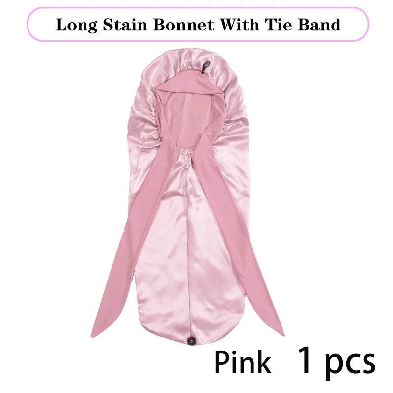 Extra Large Satin Bonnet for Sleeping – Soft Silky Hair Cap with Tie for Curly & Natural Hair