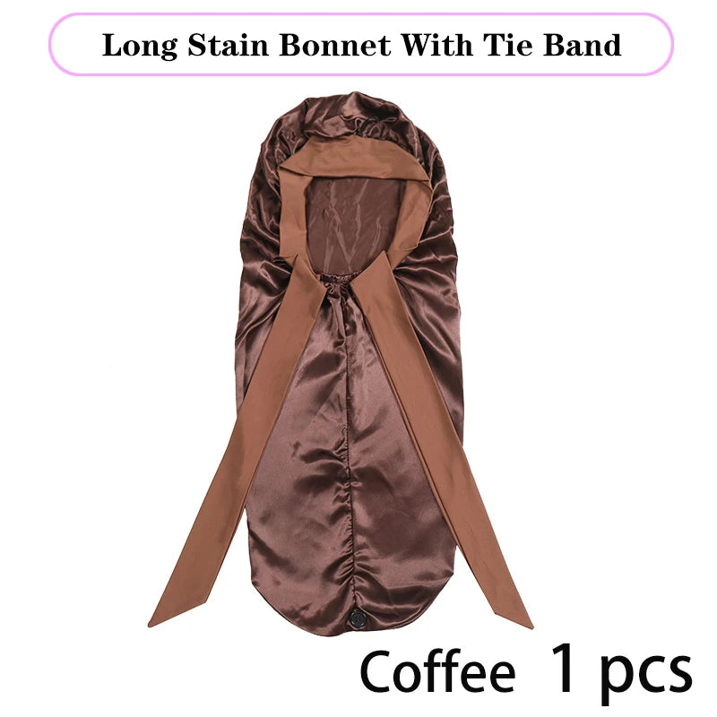 Extra Large Satin Bonnet for Sleeping – Soft Silky Hair Cap with Tie for Curly & Natural Hair