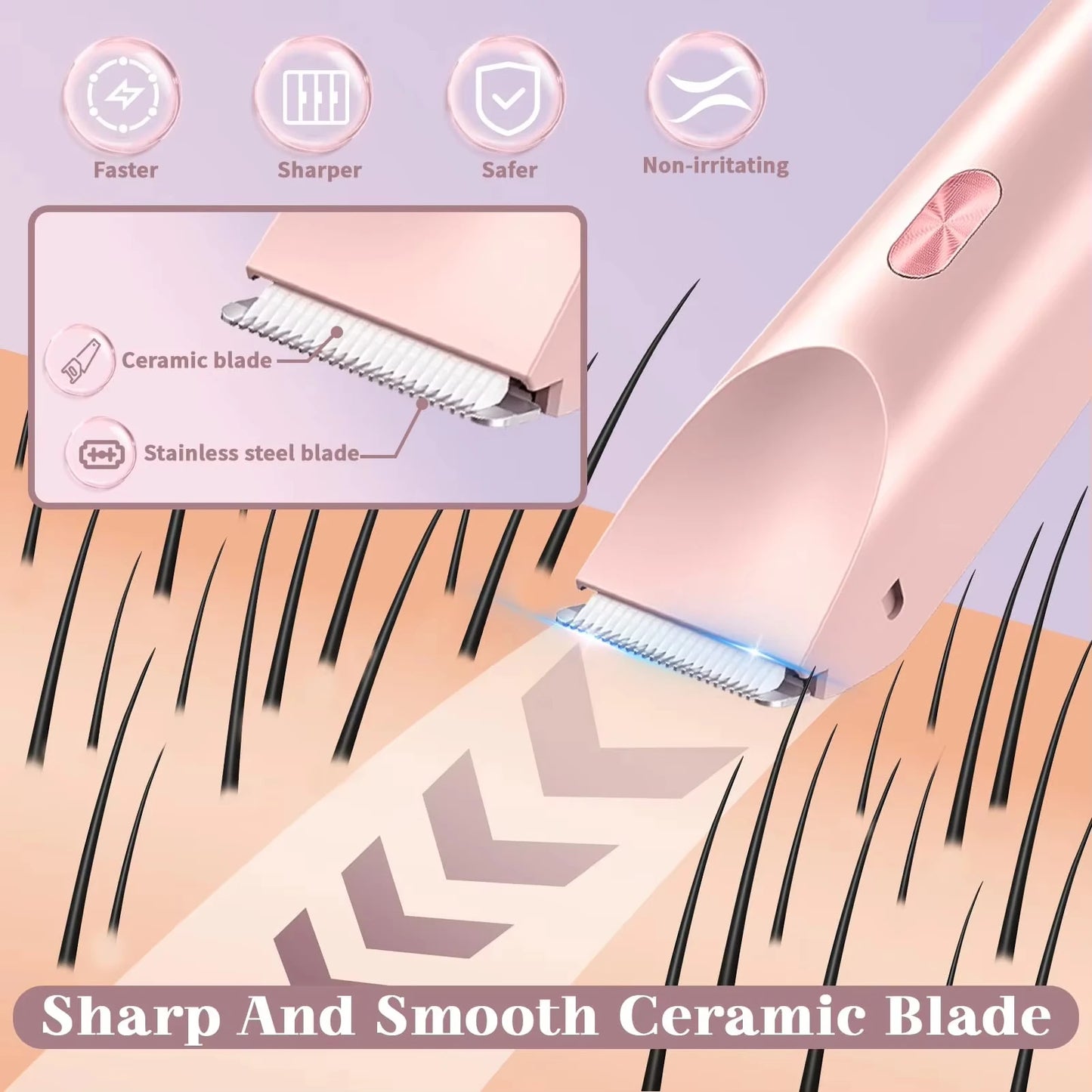 Waterproof Rechargeable Electric Bikini Trimmer for Women – Mini Double-Head Body Hair Remover