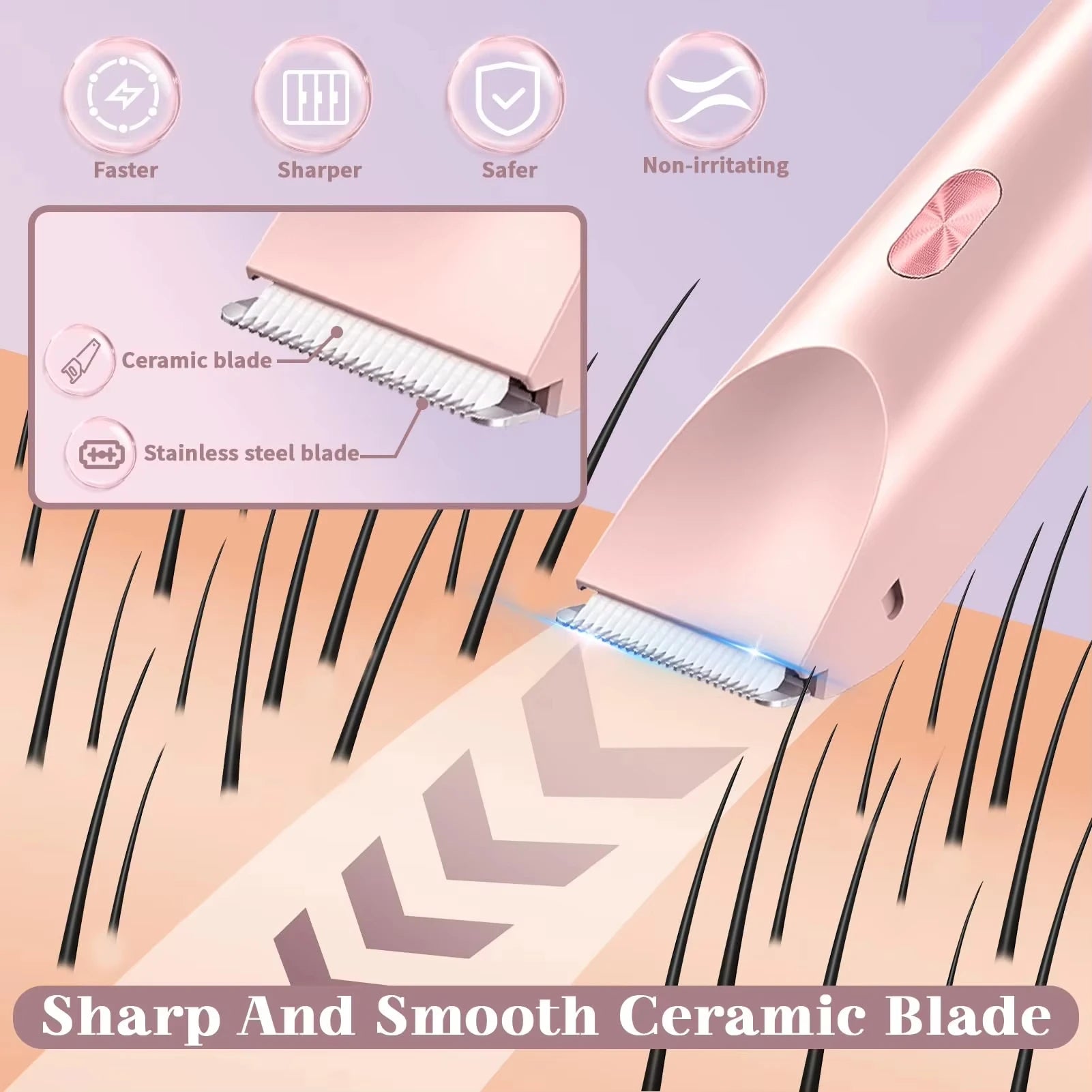 Waterproof Rechargeable Electric Bikini Trimmer for Women – Mini Double-Head Body Hair Remover