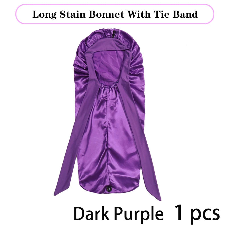 Extra Large Satin Bonnet for Sleeping – Soft Silky Hair Cap with Tie for Curly & Natural Hair