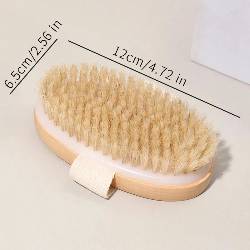 Body Brush for Cellulite & Lymphatic Drainage — Natural Pig Bristle Wet Dry Exfoliating Spa